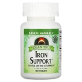 Хелат железа, Iron Support, Source Naturals, для веганов, 180 таблеток