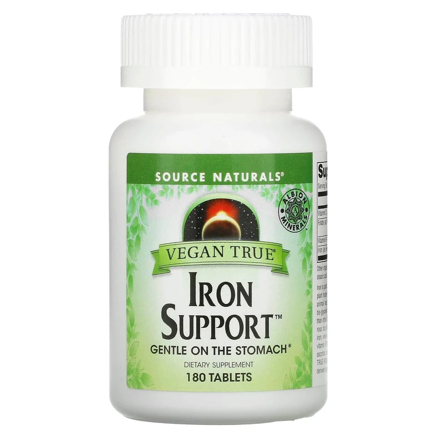 Хелат заліза, Iron Support, Source Naturals, для веганів, 180 таблеток: ціни та характеристики