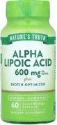 Альфа-ліпоєва кислота, Alpha Lipoic Acid, Vitamins, Nature's Truth, 60 капсул швидкого вивільнення