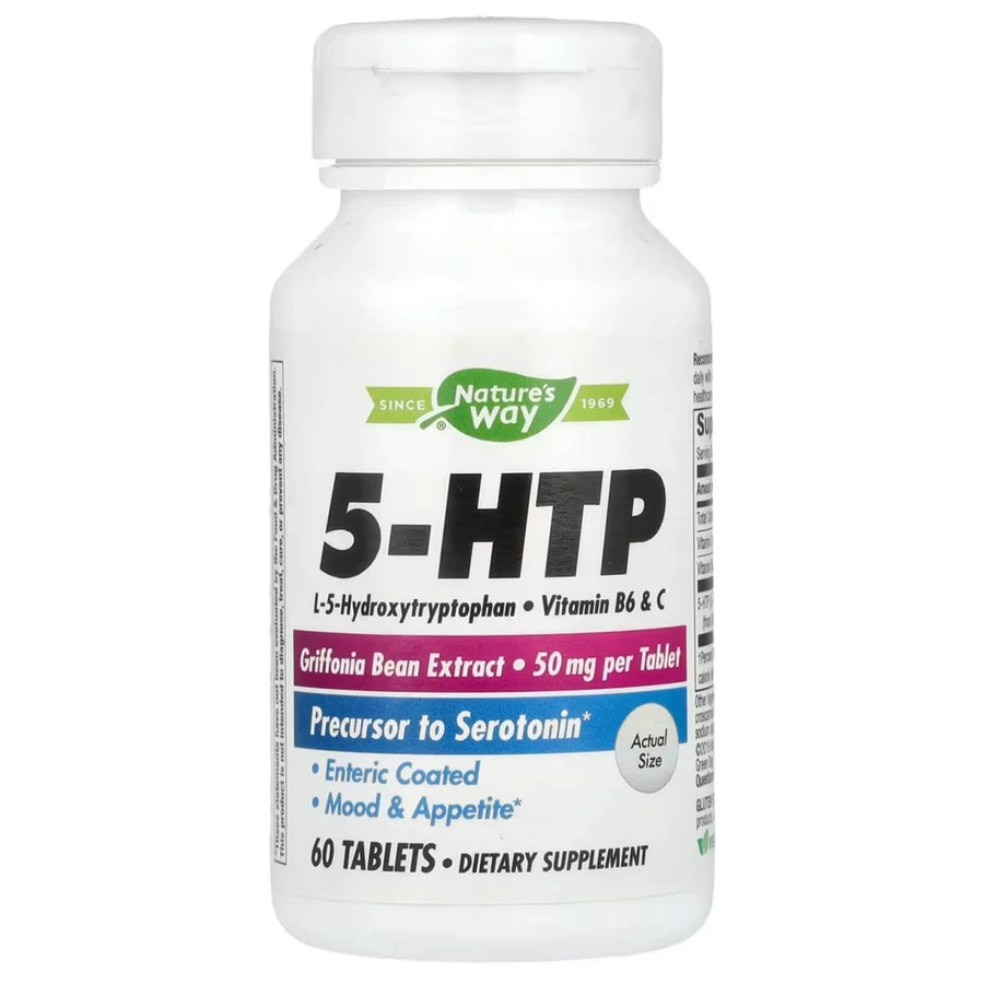 L-5-гидрокситриптофан, 5-HTP, Nature's Way, 50 мг, 60 вегетарианских таблеток: цены и характеристики