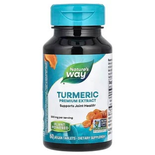 Куркума, Turmeric, Nature's Way, преміум екстракт, 500 мг, 60 веганських таблеток