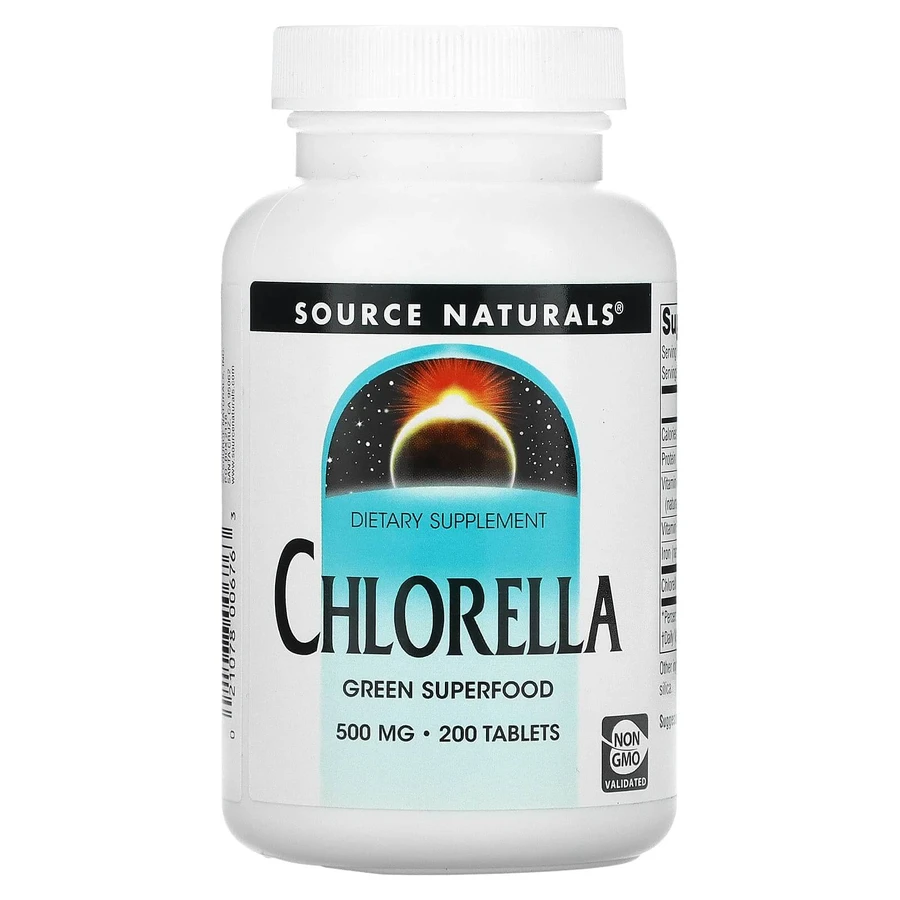 Хлорела, Chlorella, Source Naturals, 500 мг, 200 таблеток: ціни та характеристики