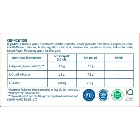 L-аргінін комплекс (L-arginine complex) розчин д/перор. заст. по 20 мл №20 в саше: ціни та характеристики