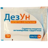 Серветка медична Zentex ДезУн  з фурагіном 10х13 см, №1