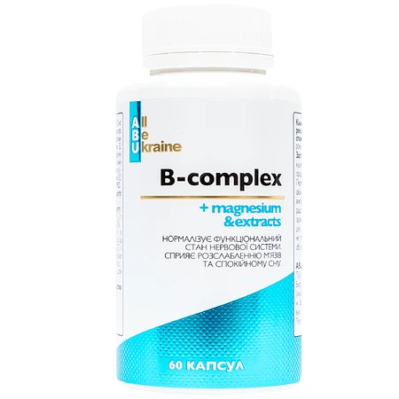 Витамины группы B с магнием, ABU B-complex + Magnesium, 60 капсул: цены и характеристики