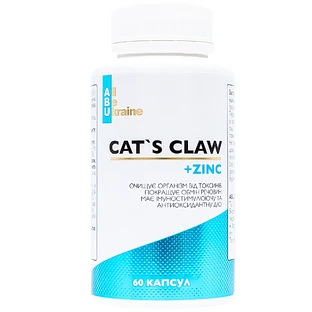 Кошачий коготь с витамином С и цинком ABU Cat's claw+Zinc, 60 капсул