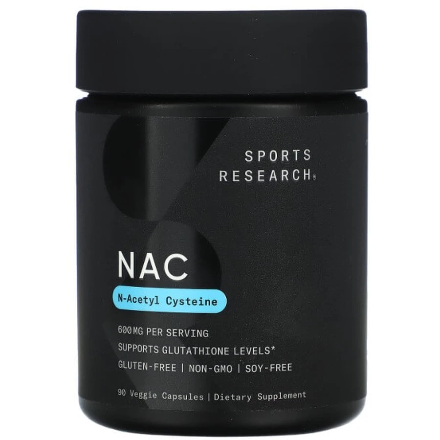 N-ацетил цистеїн Sports Research NAC 600 мг, 90 рослинних капсул: ціни та характеристики