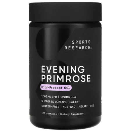 Олія примули вечірньої Sports Research Evening Primrose 1300 мг, 120 гелевих капсул: ціни та характеристики
