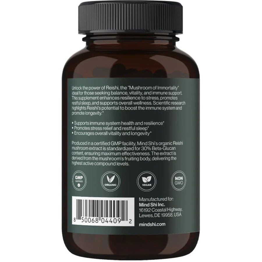 Рейши Mind Shi Reishi Mushrooms 1000 мг капсули №60: ціни та характеристики