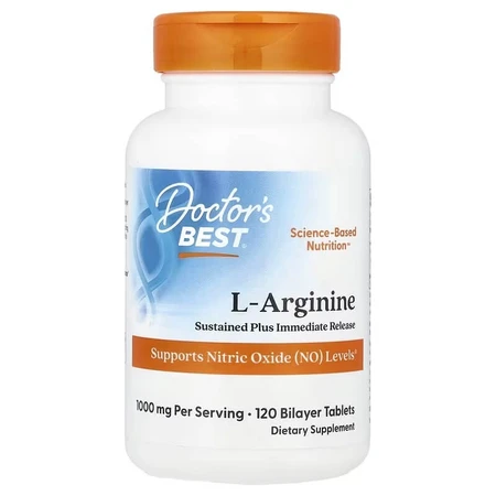 L-Аргінін, 500 мг в кожній, L-Arginine 1000, Doctor's Best, 120 таблеток: ціни та характеристики