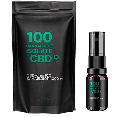 CBD олія Isolate10%, 1000 мг, 60 доз, 10 мл, м'ята: ціни та характеристики