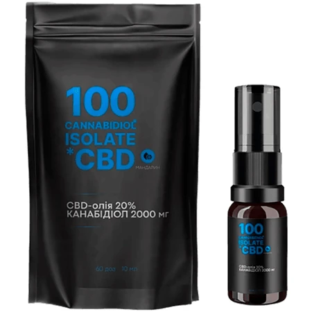 CBD олія Isolate 20%, 2000 мг, 60 доз, 10 мл, мандарин: ціни та характеристики