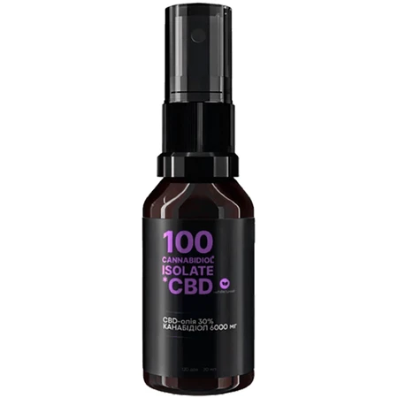 CBD масло Isolate 30%, 6000 мг, 120 доз, 20 мл, натуральный: цены и характеристики