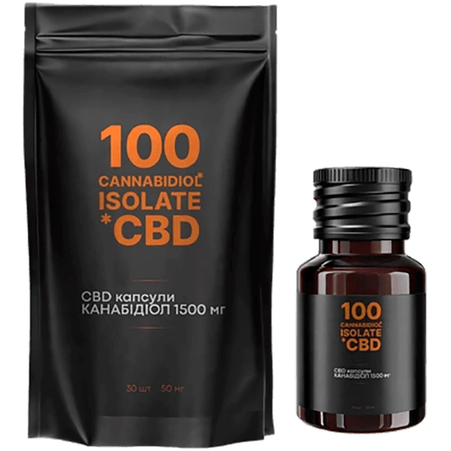 CBD Isolate 1500 мг, 30 капсул по 50 мг: ціни та характеристики