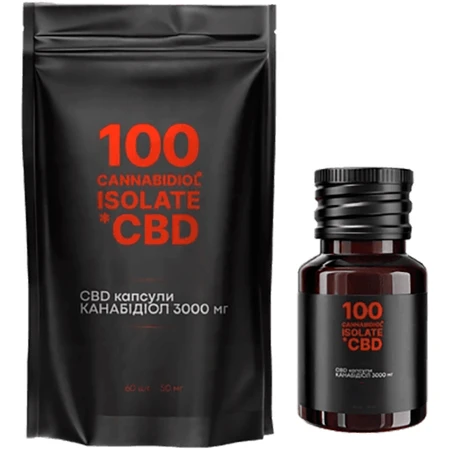 CBD Isolate 3000 мг, 60 капсул по 50 мг: ціни та характеристики