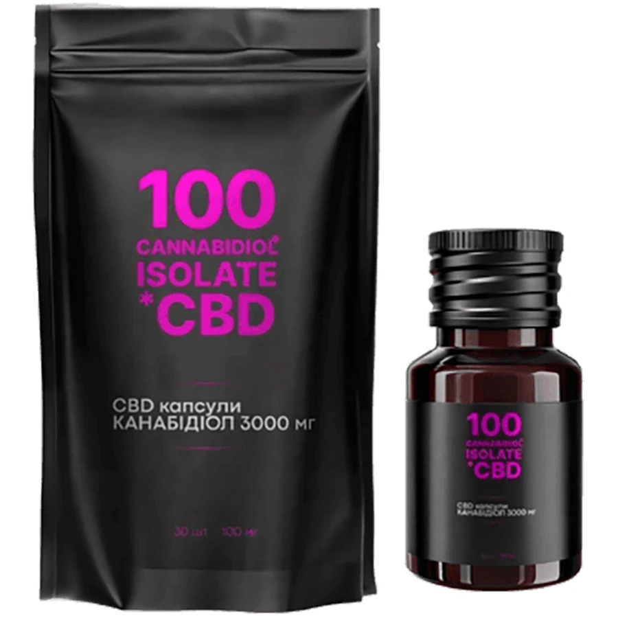 CBD Isolate 3000 мг, 30 капсул по 100 мг: ціни та характеристики