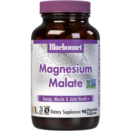 Магній малат, Magсnesium Malate, Bluebonnet Nutrition, 90 вегетаріанських капсул: ціни та характеристики