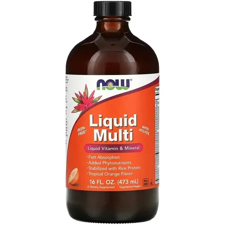 Рідкі мультивітаміни та мінерали, смак лісових ягід, Liquid Multi, Now Foods, 473 мл: ціни та характеристики