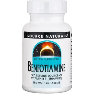 Бенфотіамін, 150 мг, Benfotiamine, Source Naturals, 120 таблеток