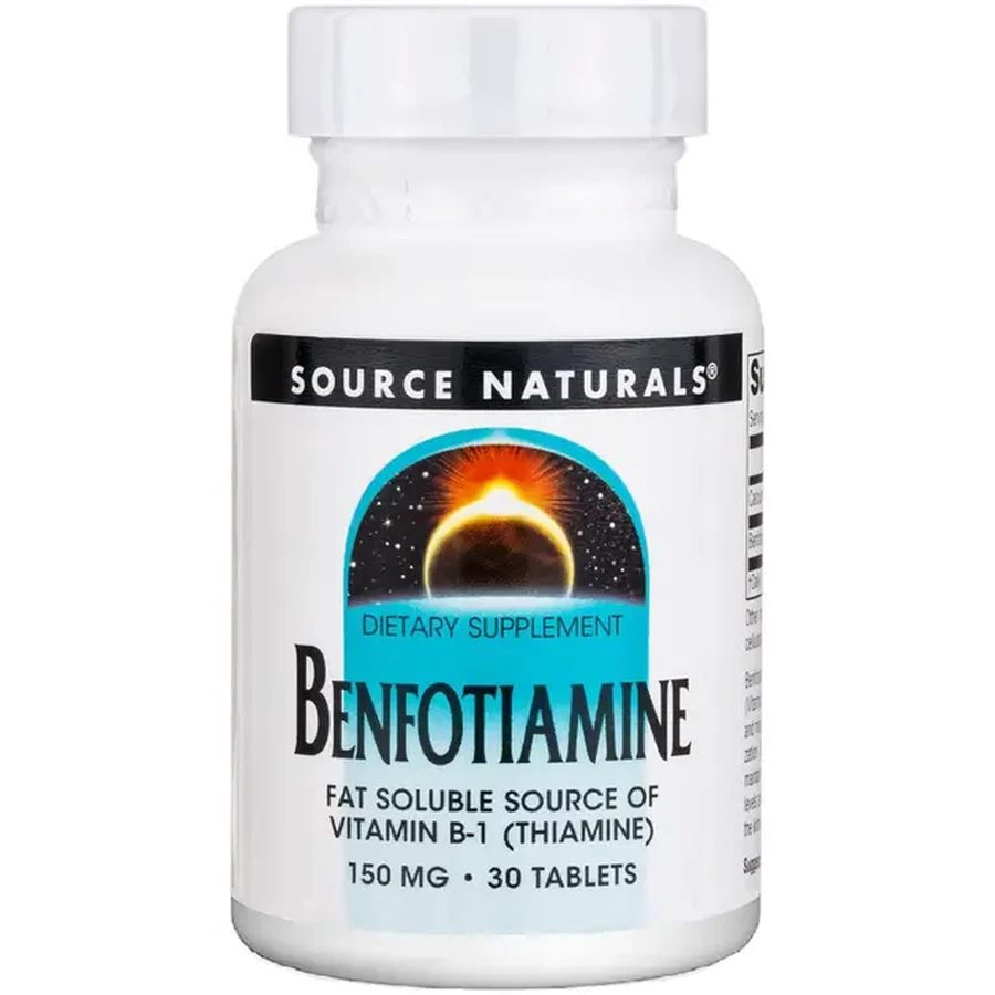 Бенфотіамін, 150 мг, Benfotiamine, Source Naturals, 120 таблеток: ціни та характеристики