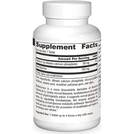 Бенфотіамін, 150 мг, Benfotiamine, Source Naturals, 120 таблеток: ціни та характеристики