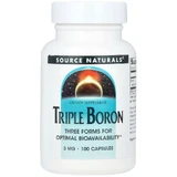 Бор тройной, 3 мг, Triple Boron, Source Naturals, 100 капсул