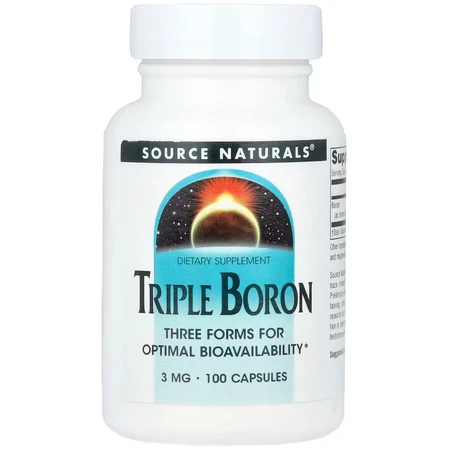 Бор потрійний, 3 мг, Triple Boron, Source Naturals, 100 капсул: ціни та характеристики