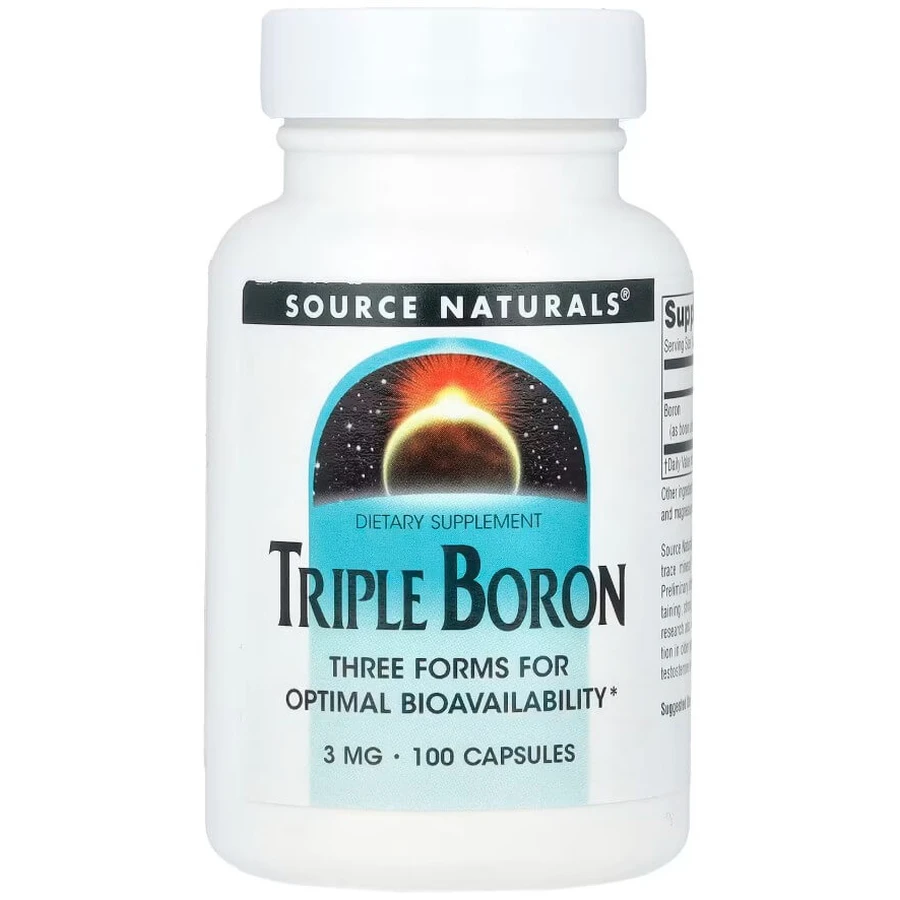 Бор потрійний, 3 мг, Triple Boron, Source Naturals, 100 капсул: ціни та характеристики