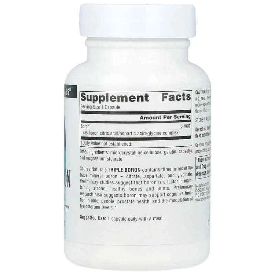 Бор потрійний, 3 мг, Triple Boron, Source Naturals, 100 капсул: ціни та характеристики