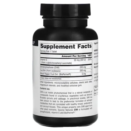 Дііндолілметан, 200 мг, DIM, Source Naturals, 30 таблеток: ціни та характеристики