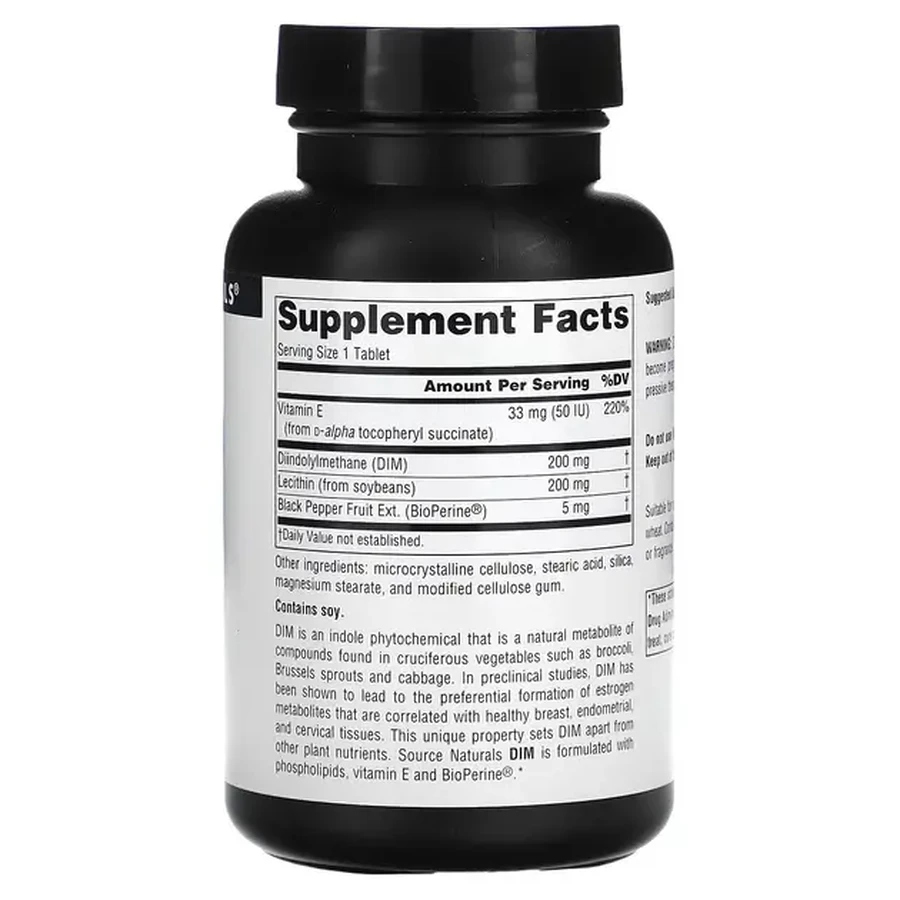 Дііндолілметан, 200 мг, DIM, Source Naturals, 30 таблеток: ціни та характеристики