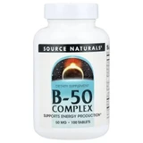 Комплекс вітамінів B, 50 мг, B-50 Complex, Source Naturals, 100 таблеток