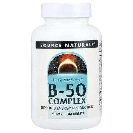 Комплекс витаминов B, 50 мг, B-50 Complex, Source Naturals, 100 таблеток: цены и характеристики