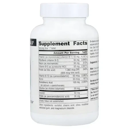 Комплекс витаминов B, 50 мг, B-50 Complex, Source Naturals, 100 таблеток: цены и характеристики