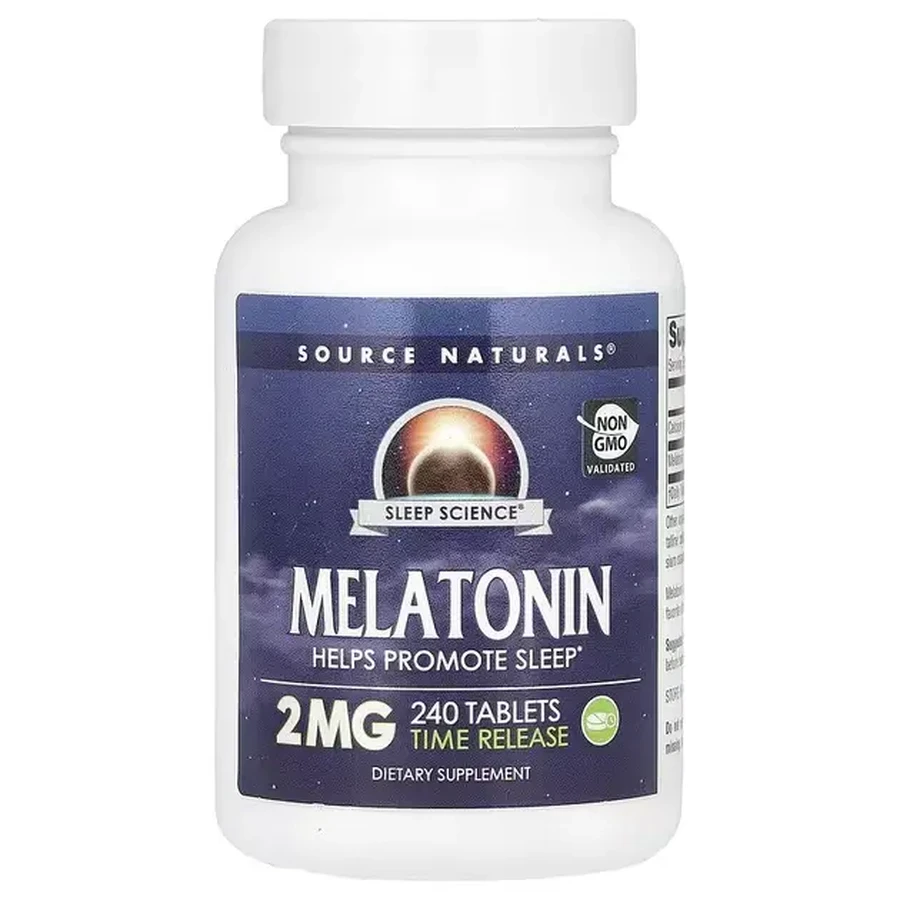 Мелатонін повільного вивільнення, 2 мг, Melatonin, Source Naturals, 240 таблеток: ціни та характеристики