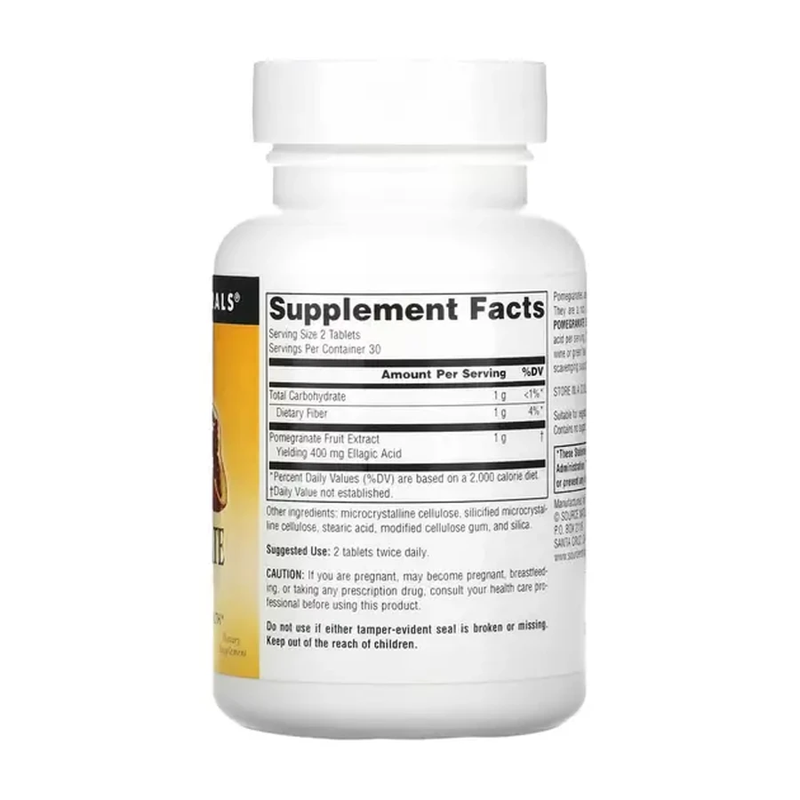Экстракт граната, 500 мг, Pomegranate Extract, Source Naturals, 120 таблеток: цены и характеристики