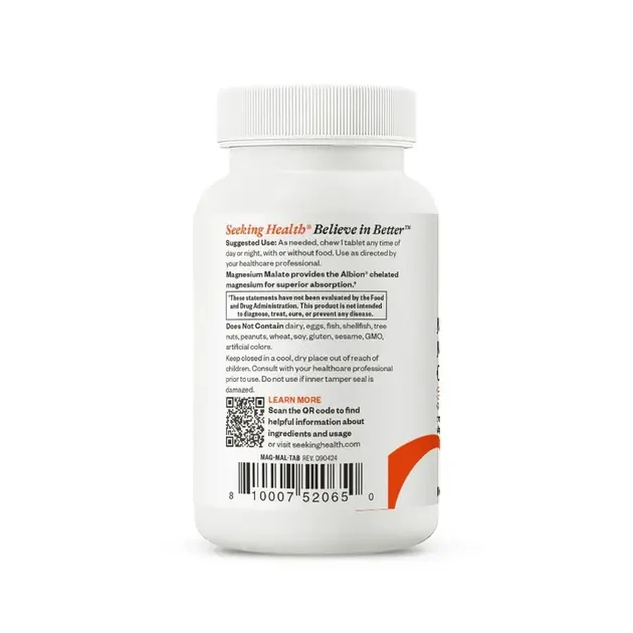 Магній малат, 100 мг, Magnesium Malate, Seeking Health, 100 жувальних таблеток: ціни та характеристики