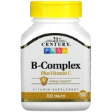 B-Комплекс та Вітамін С, B-Complex Plus Vitamin C, 21st Century, 100 таблеток