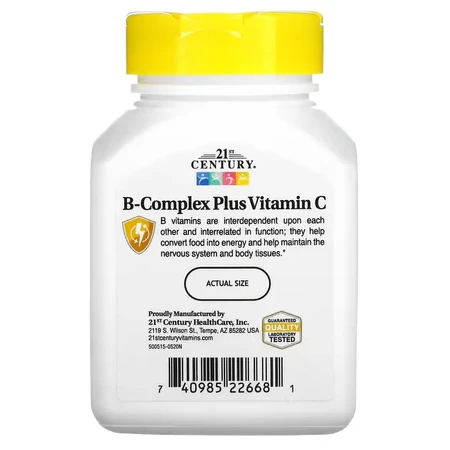 B-Комплекс и Витамин С, B-Complex Plus Vitamin C, 21st Century, 100 таблеток: цены и характеристики