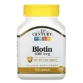 Биотин, 5000 мкг, Biotin, 21st Century, 110 капсул