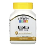 Биотин, 5000 мкг, Biotin, 21st Century, 110 капсул: цены и характеристики