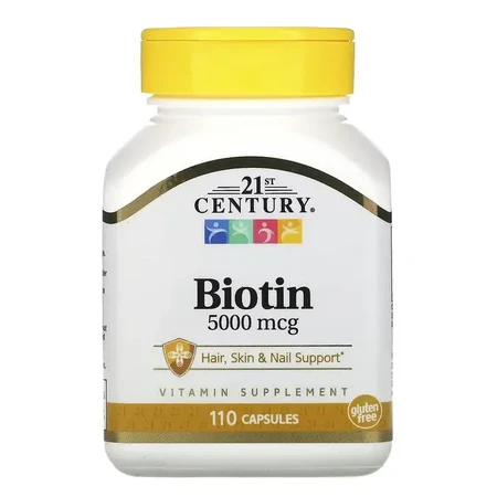 Биотин, 5000 мкг, Biotin, 21st Century, 110 капсул: цены и характеристики