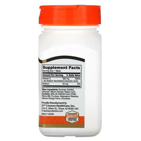 Вітамін C, 500 мг, Vitamin C, 21st Century, 110 таблеток: ціни та характеристики
