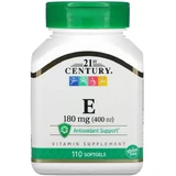 Витамин E, 180 мг, Vitamin E, 21st Century, 110 гелевых капсул