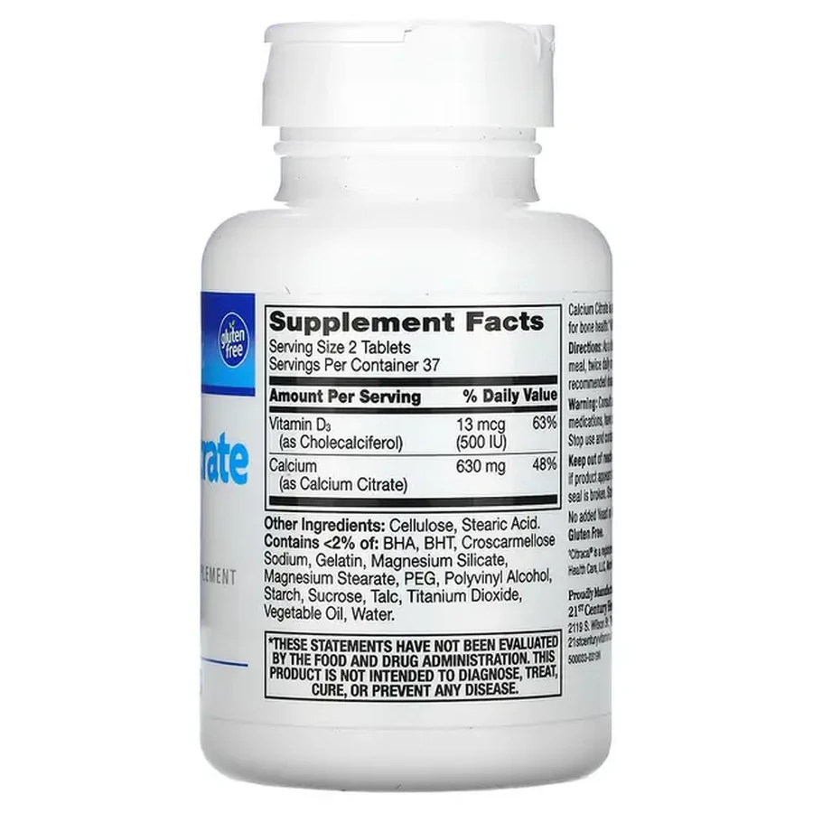 Кальций Цитрат и витамин D3, Calcium Citrate + D3 Maximum, 21st Century, 75 таблеток: цены и характеристики