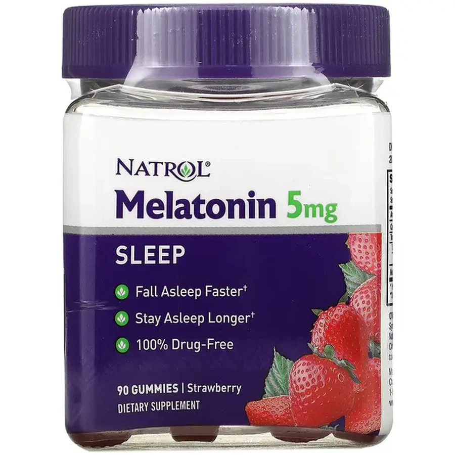 Мелатонін, 5 мг у порції, смак полуниці, Melatonin, 21st Century, 120 жувальних цукерок: ціни та характеристики