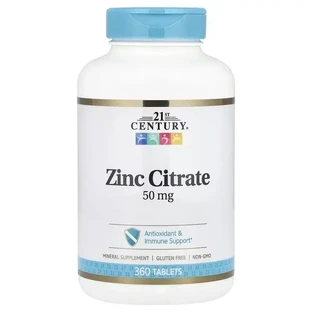 Цитрат Цинку, 50 мг, Zinc Citrate, 21st Century, 360 таблеток