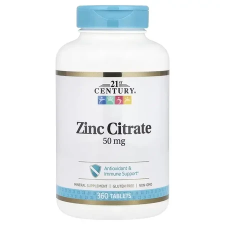 Цитрат Цинку, 50 мг, Zinc Citrate, 21st Century, 360 таблеток: ціни та характеристики