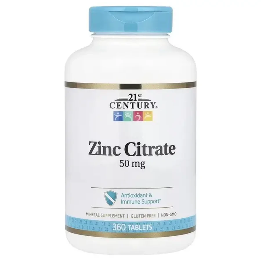 Цитрат Цинку, 50 мг, Zinc Citrate, 21st Century, 360 таблеток: ціни та характеристики