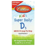 Витамин D3 для Детей в Каплях, 600 МЕ, Kid's Super Daily D3, Carlson, 2.54 мл